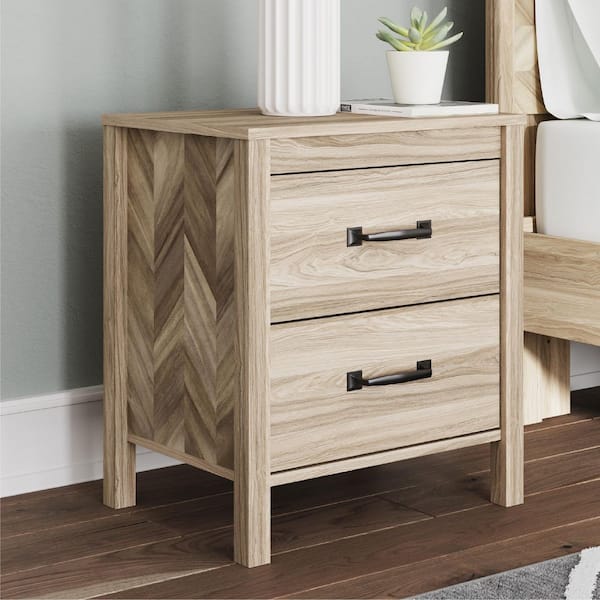 Battelle Beige 2 Drawer 21.5 in. W Nightstands