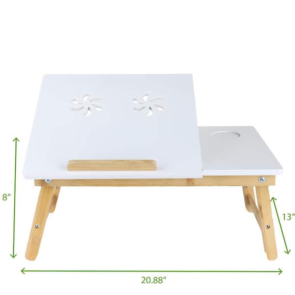 Multi-function Bamboo Laptop Bed Desk Table Foldable Cooling Holder Tray Stand