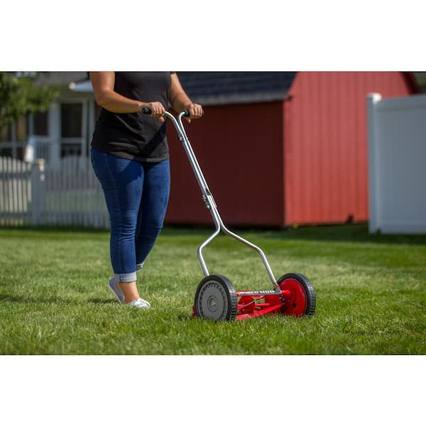 12 5-Blade Reel Manual Push Lawn Mower with Grass Catcher