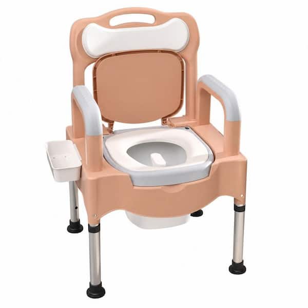 Bedside Commodes 16 in. Toilet Seat w/ Handles Height Adjustable Anti-Slip and Anti-Rollover, Adult Potty Chair 660 lb.