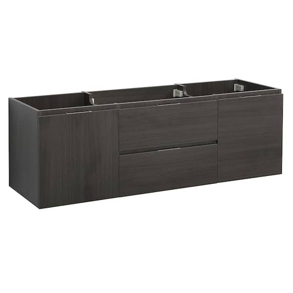 Fresca Valencia 60 in. W Wall Hung Bathroom Vanity Cabinet in Gray Oak