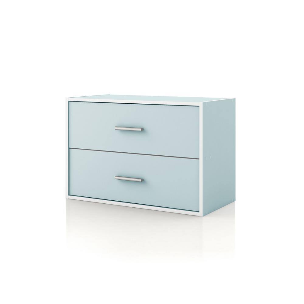 Furniture of America Quincy 15.74 in. Tall Stackable Light Blue ...