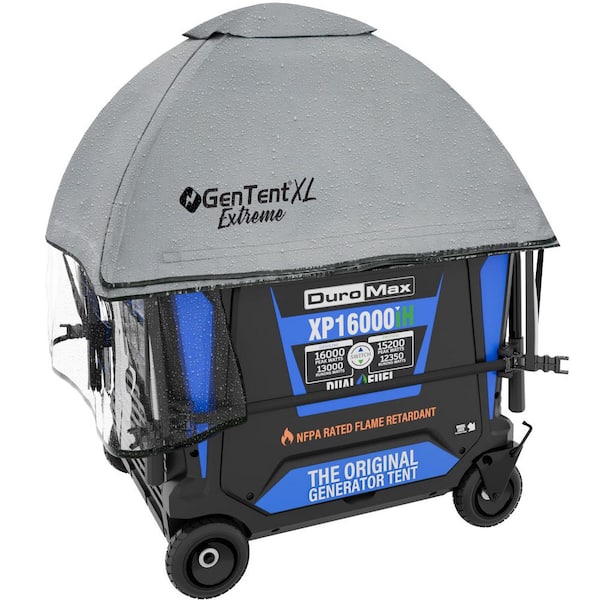 XL Inverter Kit Generator Tent Running Cover in Grey with Extreme NFPA Rated Waterproof Vinyl