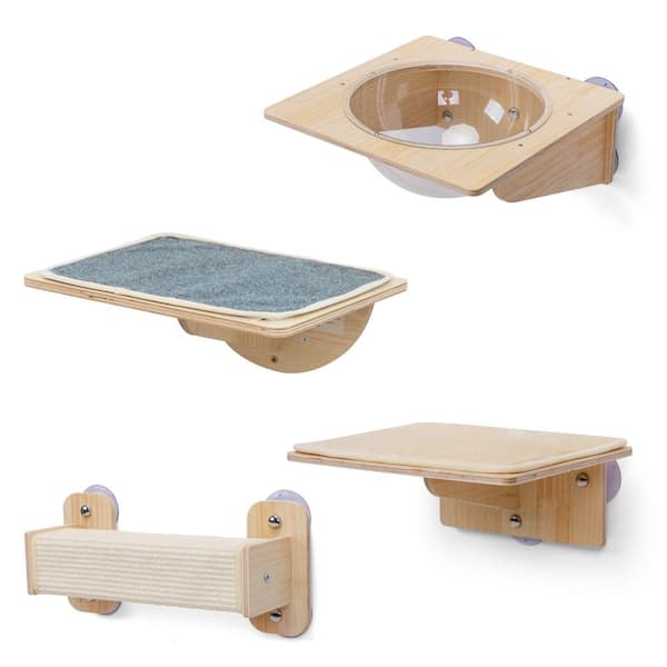 COZIWOW 4-Pieces Wall Mounted Cat Tree Shelves