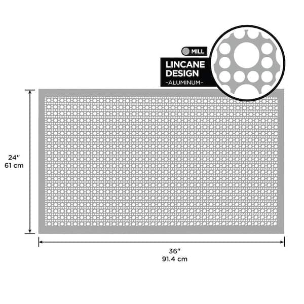 24 in. x 36 in. Lincane Aluminum Sheet in Silver