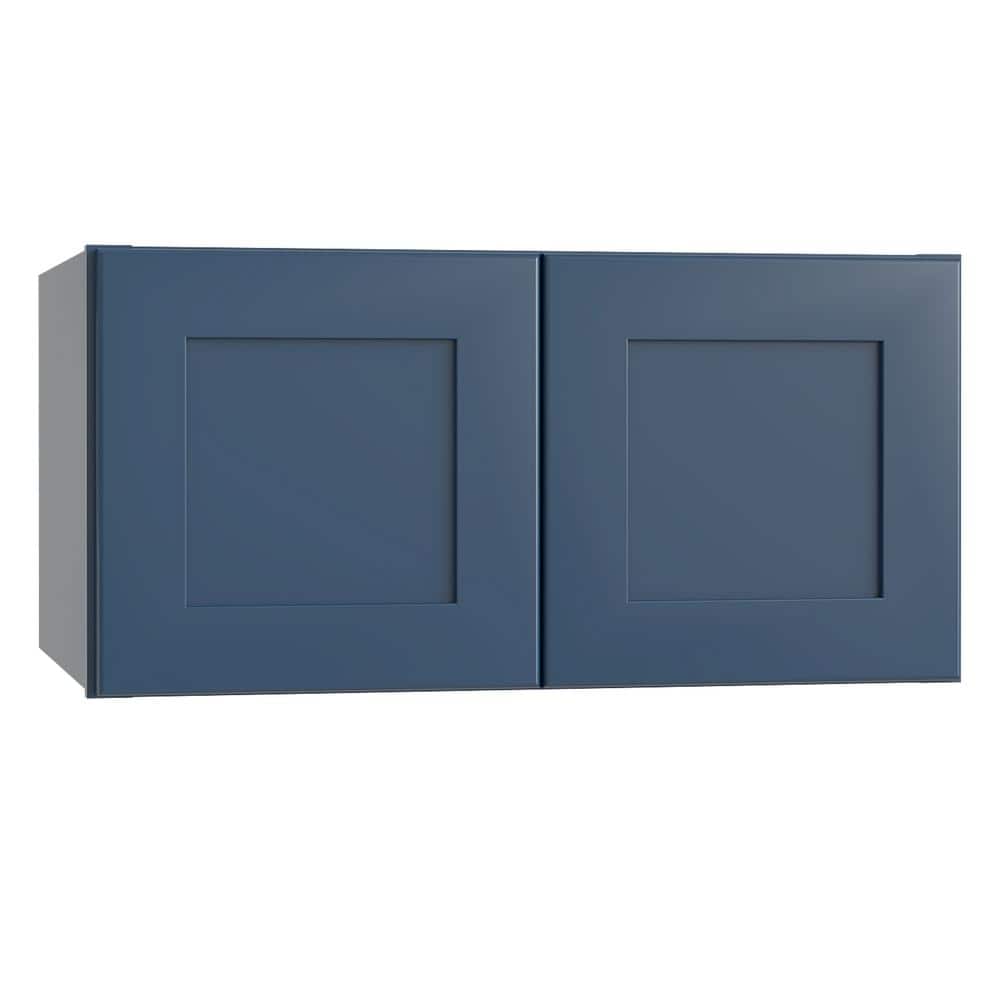 Newport 33 in. W x 24 in. D x 15 in. H Assembled Plywood Wall Bridge Kitchen Cabinet in Mythic Blue with Soft Close price history on PriceWatchPro