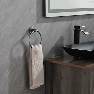 6-Piece Aluminum Bath Hardware Set with Hand Towel Bar, Toilet Paper Holder, Robe Towel Hooks, in Gunmetal Black