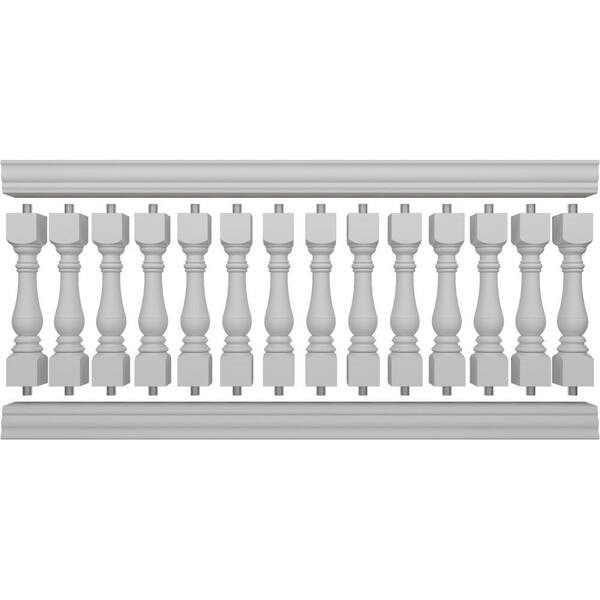 Ekena Millwork Fiberthane Bradford Balustrade 96 in. L x 38 in. H Fiberglass Railing Kit