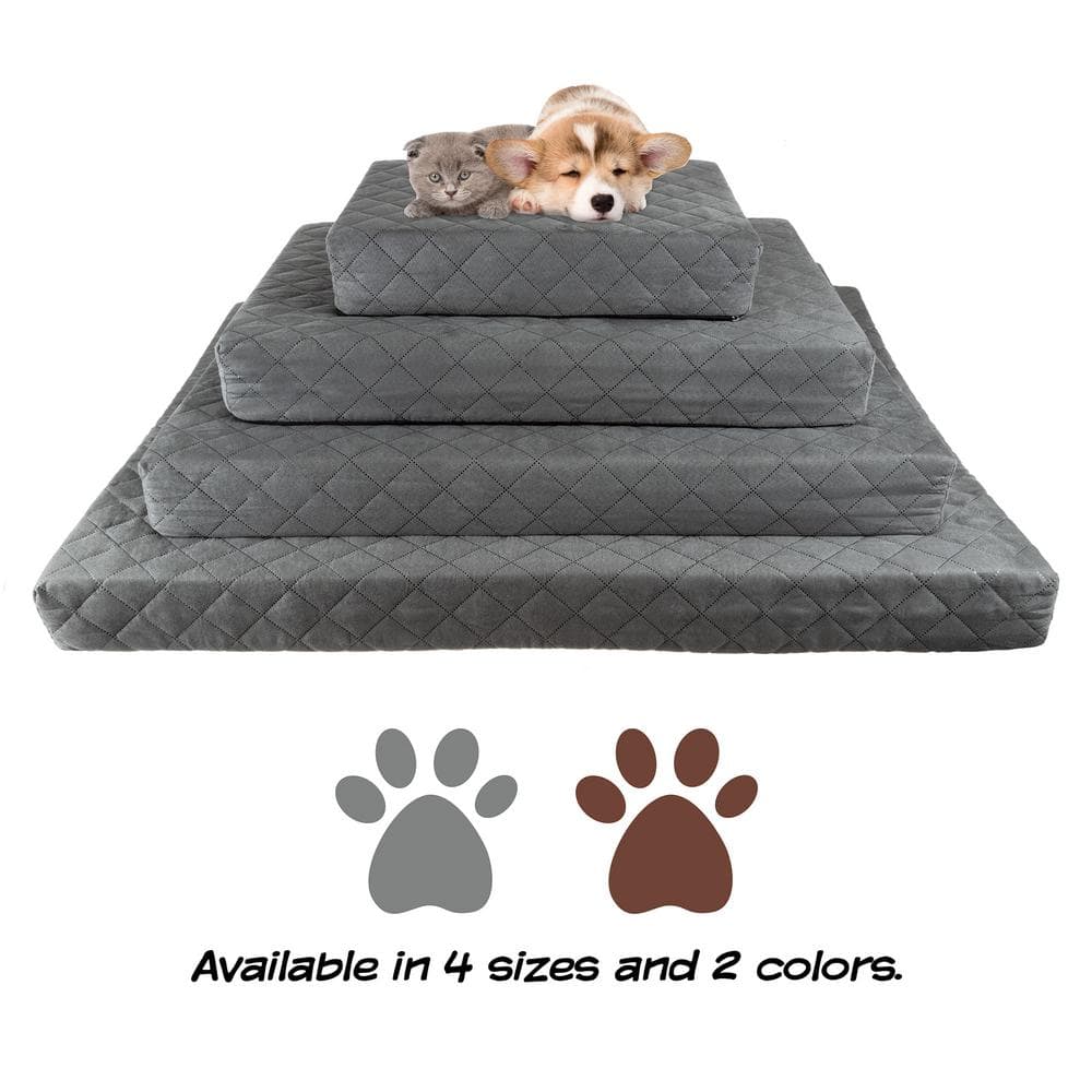 Extra Large Gray Memory Foam Waterproof Dog Bed