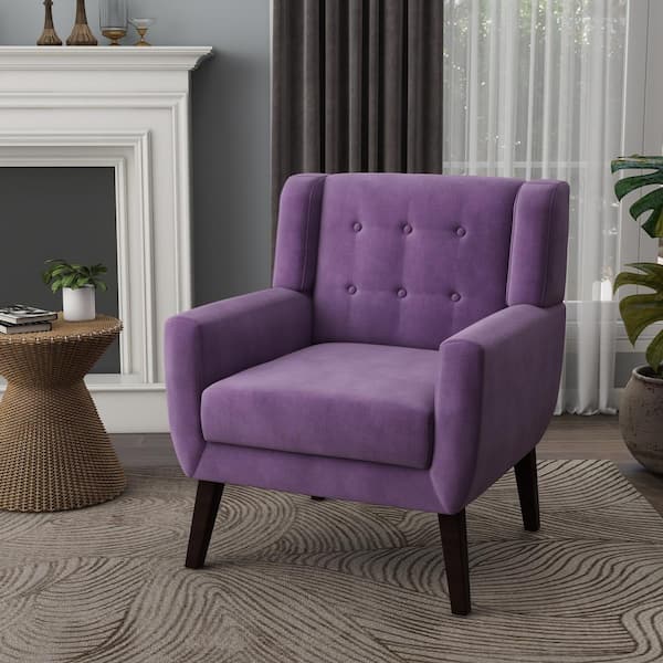 Uixe Purple Velvet Upholstery Arm Chair (Set of 1) SF0003-PE-VT