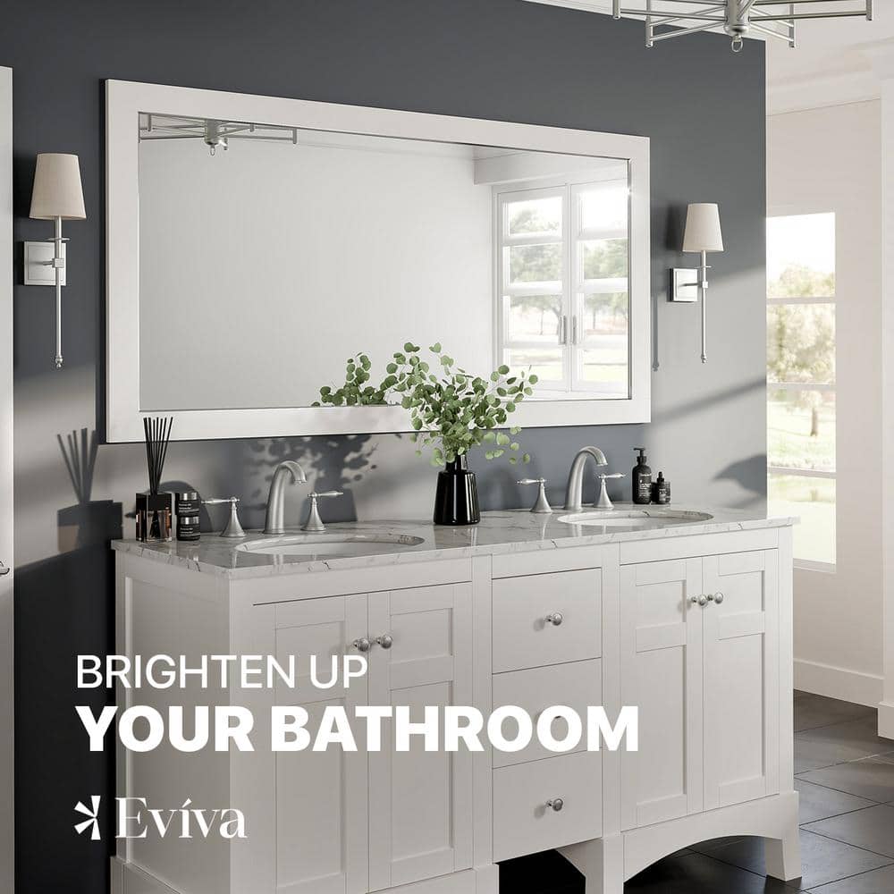 Aberdeen Brushed Wood 60" Rectangular Bathroom Vanity Mirror