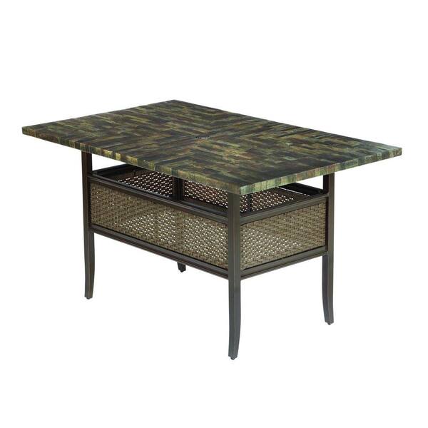 Hampton Bay Salem 64 in. x 40 in. High Patio Dining Table-DISCONTINUED