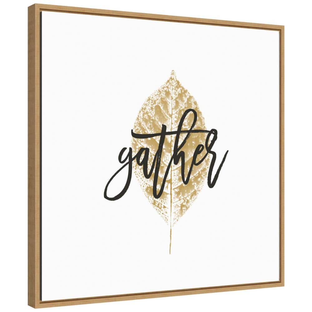 Gather Gold Leaf Print on Canvas with Maple Frame