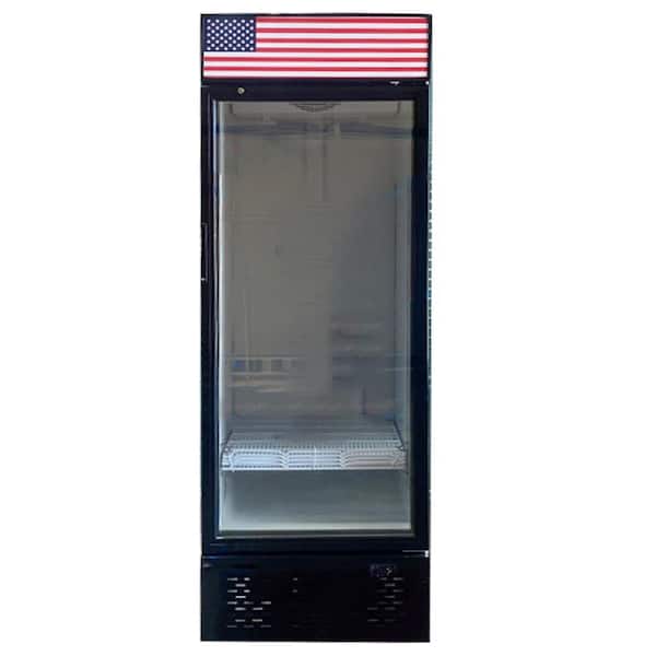 Cooler Depot 27in. W 23.5cu.ft Commercial Upright Display Refrigerator Glass one Door Merchandiser with LED Lighting in Black