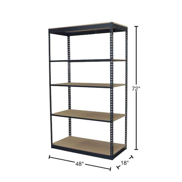 Muscle Rack 5-Tier Heavy Duty Steel Garage Storage Shelving Unit in Black  (48 in. W x 72 in. H x 24 in. D) UR-245PBB - The Home Depot