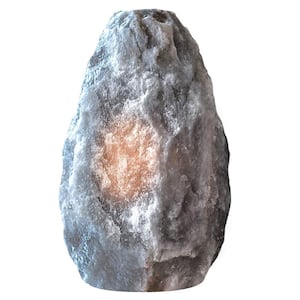 6 in. 3 lbs.-5 lbs. Grey Hand Carved Naked Salt Lamp