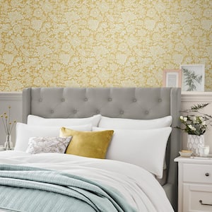 Trailing Laurissa Pale Ochre Yellow Removable Wallpaper Sample