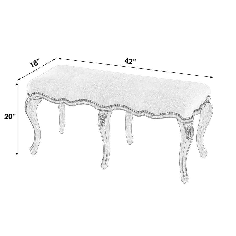 Michelline Light Cherry and Cream Upholstered Bench