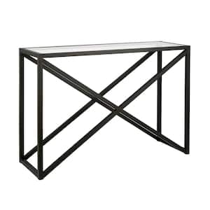 Calix 42 in. Blackened Bronze Rectangle Glass Console Table
