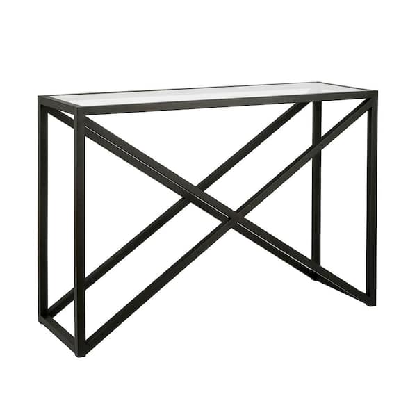 Meyer&Cross Calix 42 in. Blackened Bronze Rectangle Glass Console Table