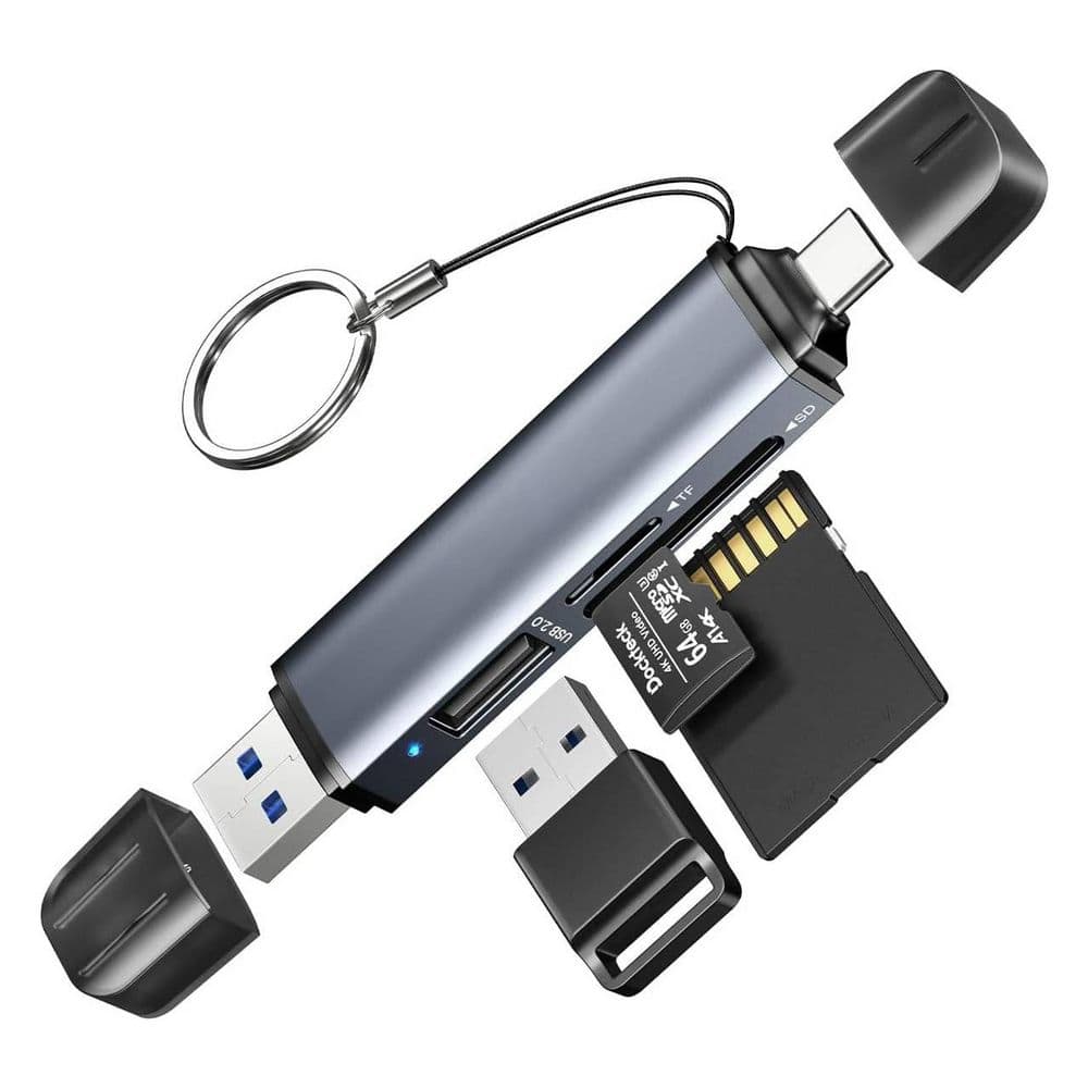 SD Card Reader, 5G Super Speed USB3.0 SD/TF Card Reader, 3-Slot USB A/C to SD/Micro SD/USB A Memory Card Reader in Black price history on PriceWatchPro
