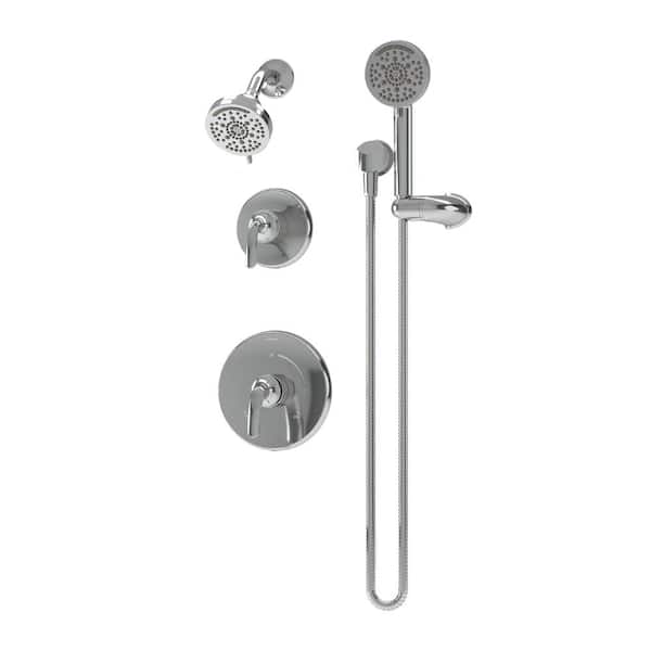 Symmons Elm Wall Mount 2-Handle 7-Spray Dual Fixed and Handheld Showerhead Trim in Polished Chrome 1.5 GPM (Valve not Included)