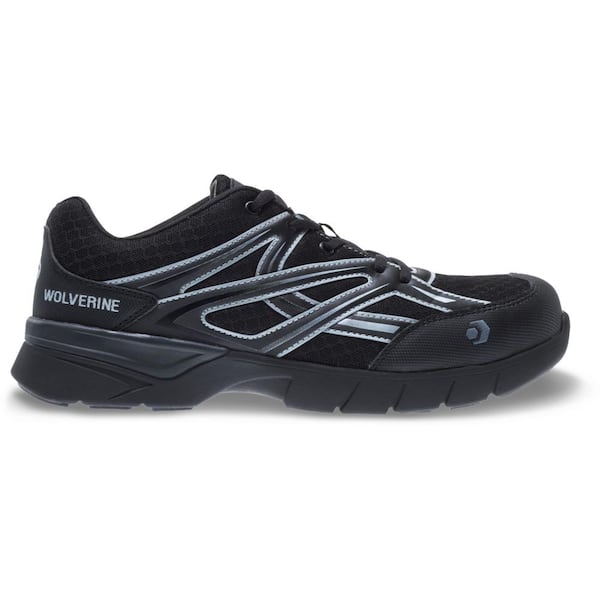 Wolverine Men's Jetstream Slip Resistant Athletic Shoes - Composite Toe - Black Size 8.5(M)