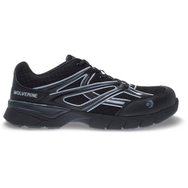 Wolverine Men's Jetstream Slip Resistant Athletic Shoes - Composite Toe - Black Size 9(M)