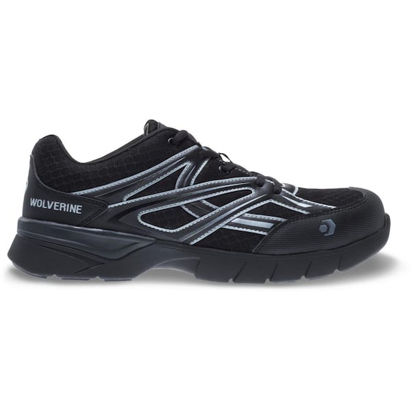 Wolverine Men's Jetstream Slip Resistant Athletic Shoes - Composite Toe - Black Size 9.5(M)