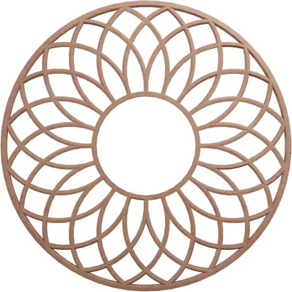 Ekena Millwork 16 in. x 16 in. x 1/4 in. Cannes Wood Fretwork Pierced Ceiling Medallion, Wood (Paint Grade)