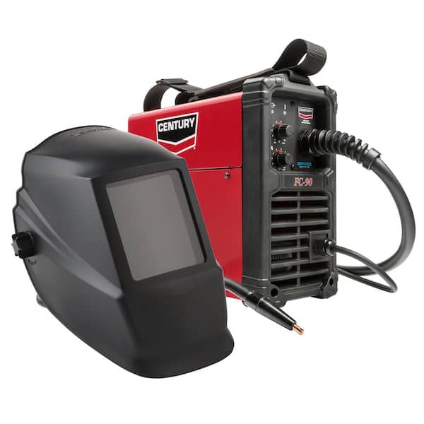 90 Amp FC90 Flux-Core Wire Feed Welder 120V with Shade 10 Welding Helmet