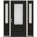 JELD-WEN 60 in. x 80 in. Right-Hand 3/4 Lite Decorative Glass Wendover ...