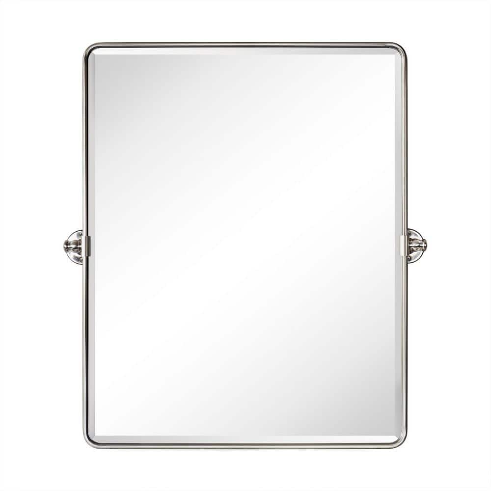 Woodvale 24 in. W x 30 in. H Rectangular Metal Framed Wall Mounted Bathroom Vanity Mirror in Brushed Nickel price history on PriceWatchPro