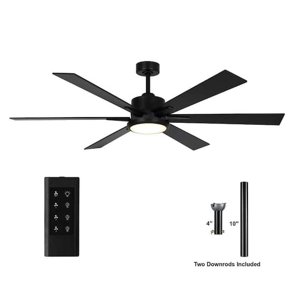 matrix decor 65 in. Indoor Black Ceiling Fan with Warm White Integrated LED, Reversible Motor and Remote