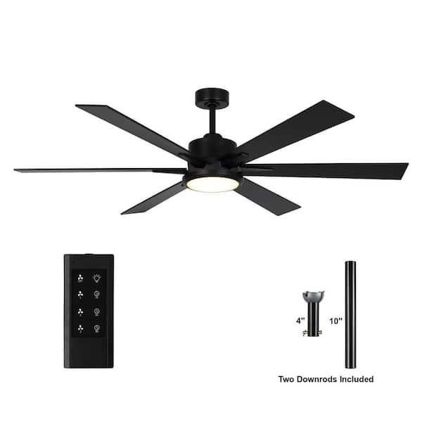 matrix decor 65 in. Indoor Black Ceiling Fan with Warm White Integrated ...