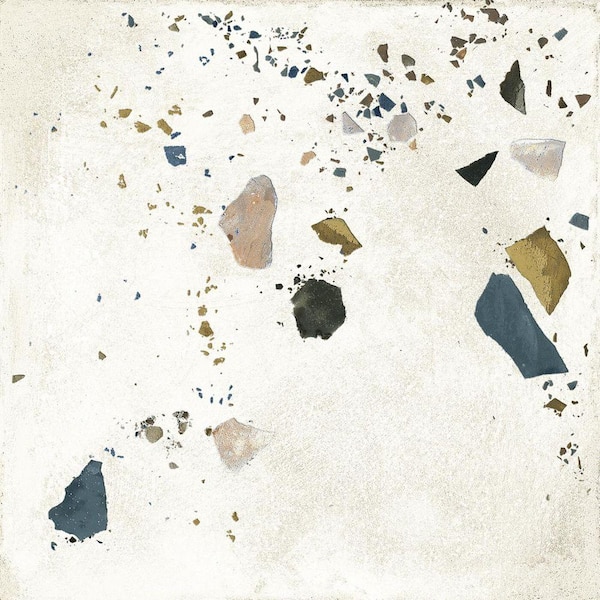 Ivox Quistol Grey 8 in. x 8 in. Terrazzo Matte Porcelain Floor and Wall Tile (12.48 sq. ft. /Case)