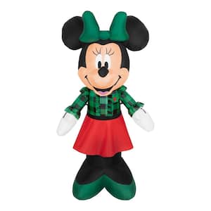 3.5 ft. LED Woodland Minnie in Green Shirt Christmas Airblown® Inflatable