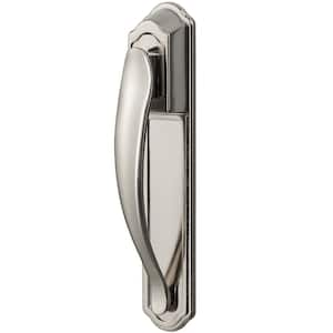 Satin Nickel Storm and Screen Door Pull Handle Set with Back Plate