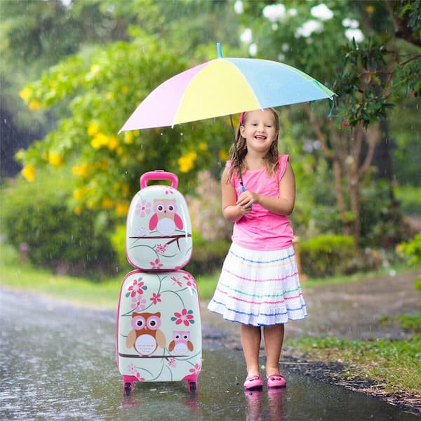 2-Pc 12 in. 16 in. Kids Luggage Set Suitcase Backpack School Travel Trolley ABS