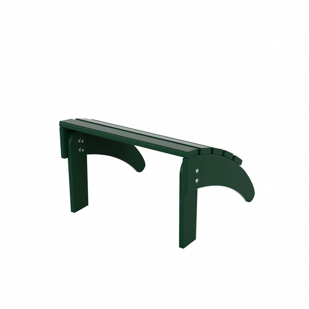 Dark Green HDPE Foldable Curved-Leg Outdoor Ottoman