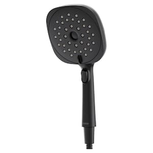 Verso Square Magnetix 8-Spray Patterns Wall Mount Handheld Shower Head Infiniti Dial with 1.75 GPM 5 in. in Matte Black