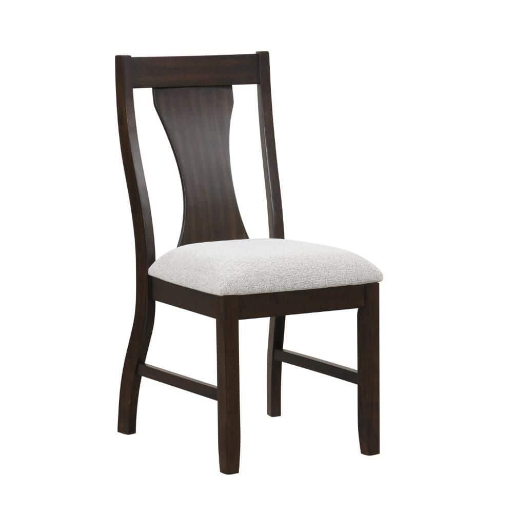 Kiana Walnut Brown and Beige Fabric Queen Anne Back Dining Chair (Set of 2) price history on PriceWatchPro