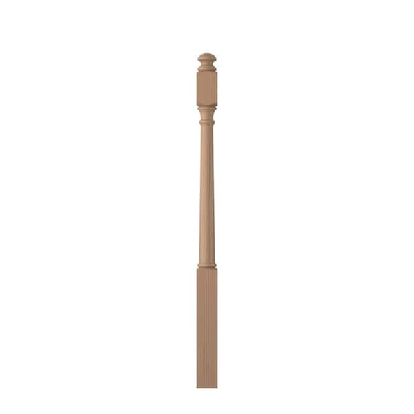 L. J. SMITH STAIR SYSTEMS 3 in. D x 3 in. W x 47.625 in. L Unfinished Poplar Wood Short Utility Mushroom Top Newel