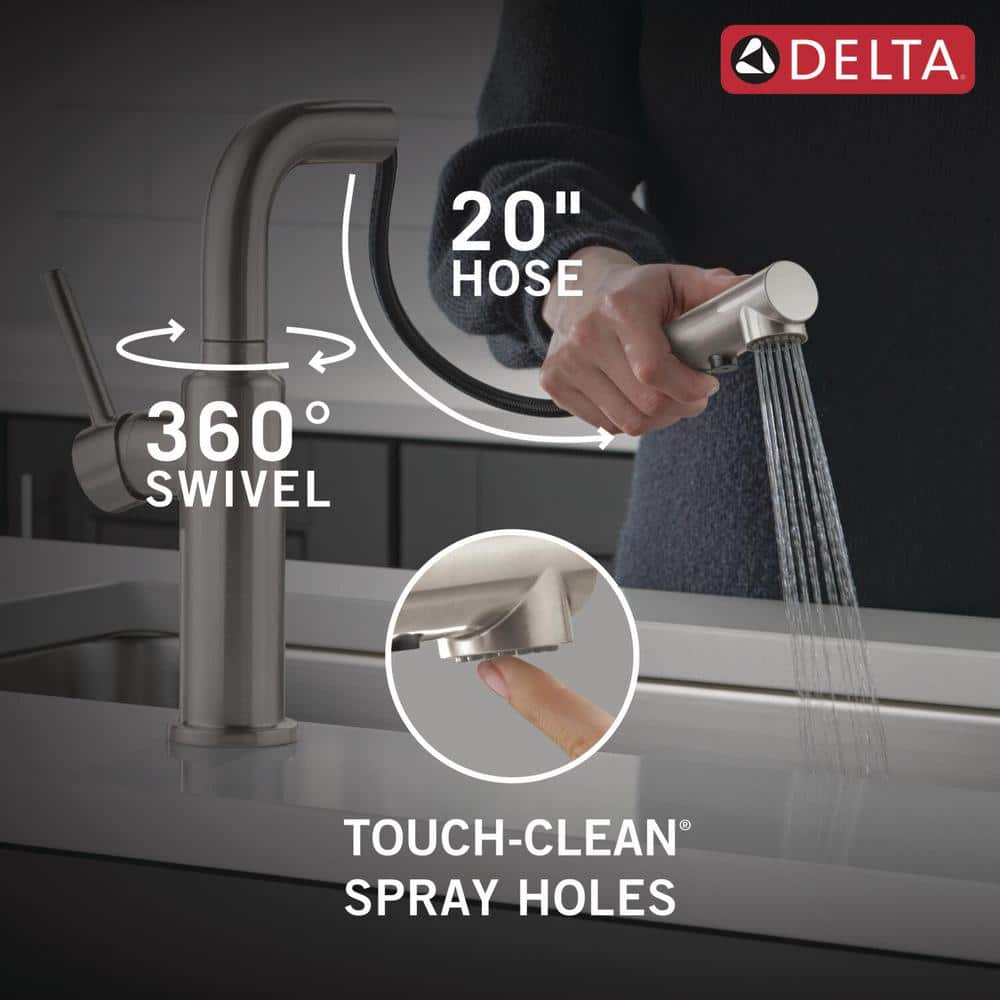 Daneri Brushed Nickel Pull-Out Kitchen Faucet with Lever Handle
