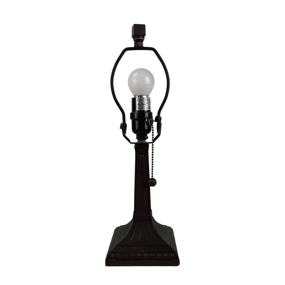 Ivory and Green Stained Glass Bronze Clip-on Lamp