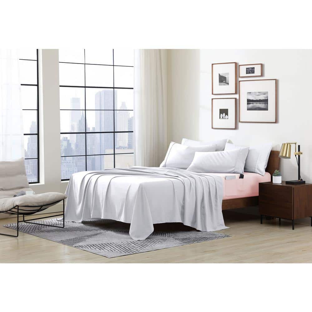 Blush Full Deep Pocket Microfiber Fitted Sheet with Storage