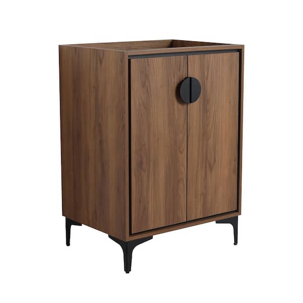 Alexis 23.43 in. W Modern Freestanding Bath Vanity Cabinet without Top in Brown with 2 Soft Closing Doors