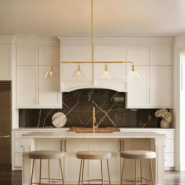 Rennnsan Lirra 49.4 in. 4-Light Brushed Gold Transitional Linear