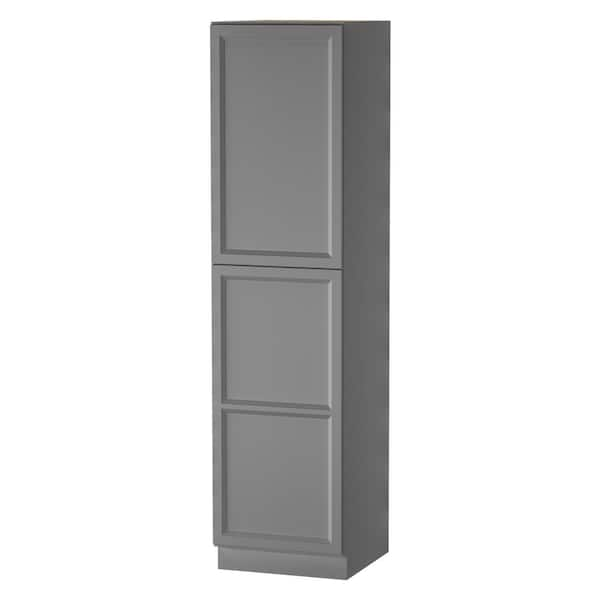 Keyport Shaker 18 in. W x 24 in. D x 96 in. H Plywood Tool-Free Ready To Assemble Pantry Kitchen Cabinet in Charcoal