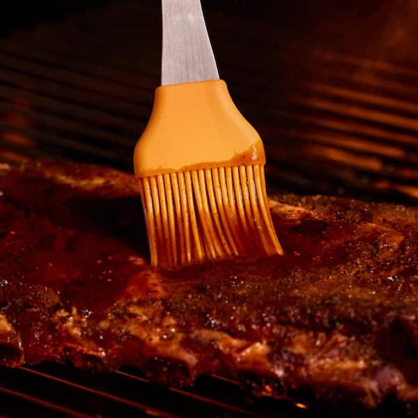 Backyard Pro 12 Silicone Bristle BBQ Basting Brush with Stainless Steel  Handle